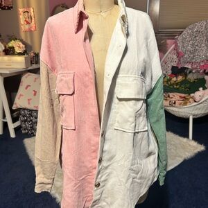 Colorblock Corduroy Jacket